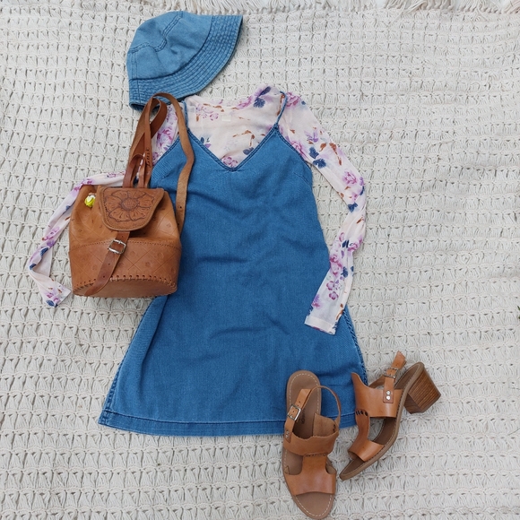 Wilfred Free Denim Mini Tank Dress Xs - Picture 8 of 8